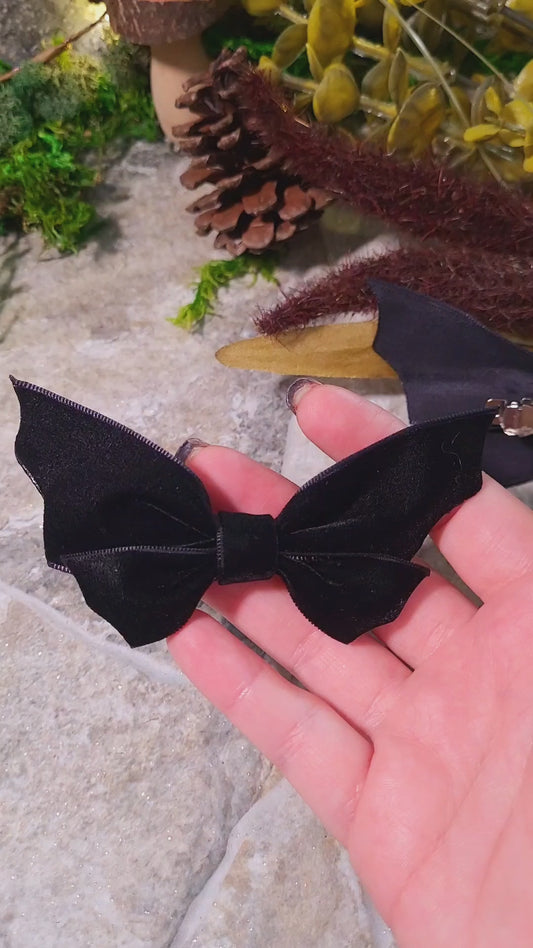 Video close up of Bat bows on stone background surrounded by foliage 