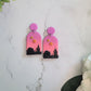 Arch earrings with a sunset landscape