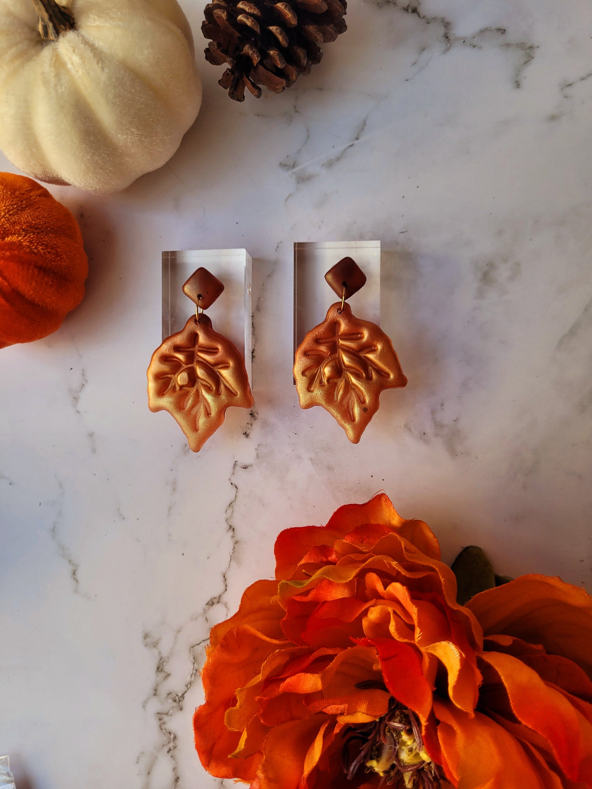 Ombre Maple Leaf Earrings