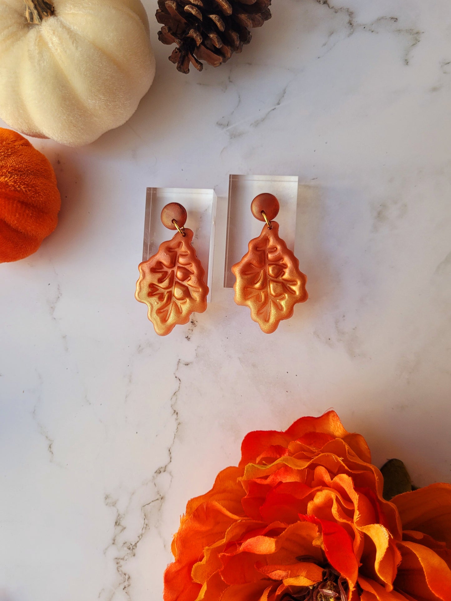 Ombre  Oak Leaf Earrings